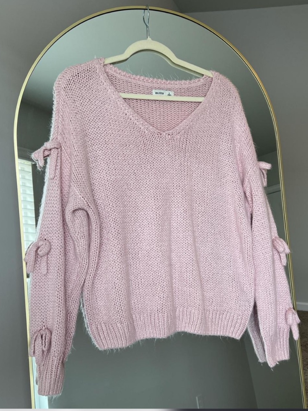 Hollister Off-The-Shoulder Bow Appliqué Sweater